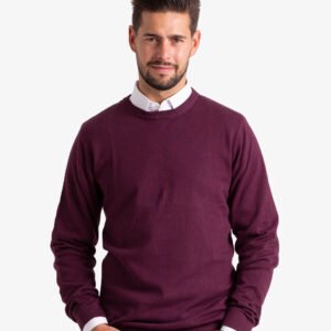 Mens Crew Neck Slim Fit Sweater Long Sleeve Cotton Sweater