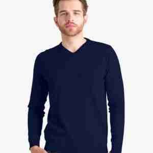 Men's V-Neck Slim Fit Long Sleeve Cotton Sweater