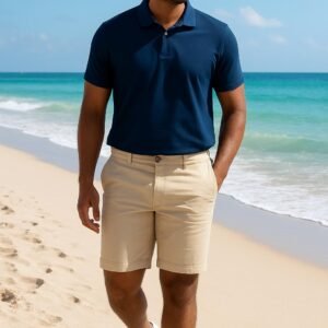 Alamo Mens Regular Fit Flat Front Chino Short