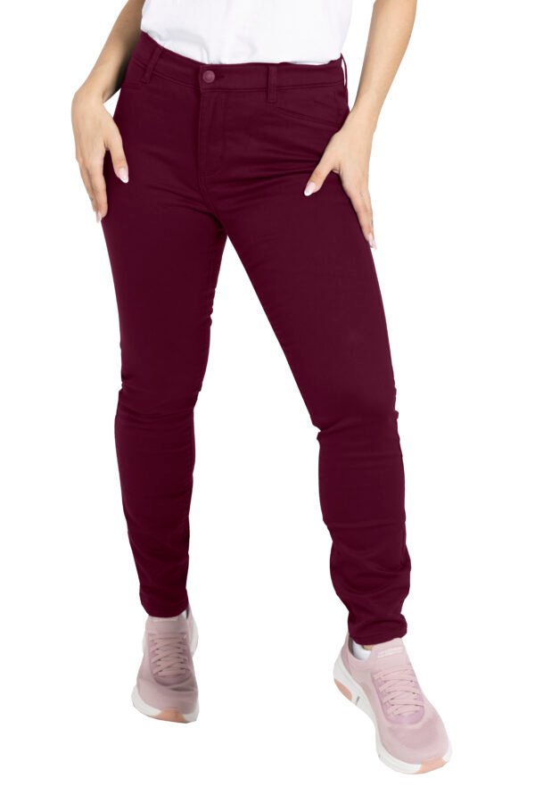 Ladies-Chino-Casual-Cotton-Pant-Ox-Blood-Color