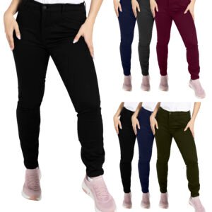 Ladies-Chino-Casual-Cotton-Stretch-Skinny-Fit-Comfortable-Pant
